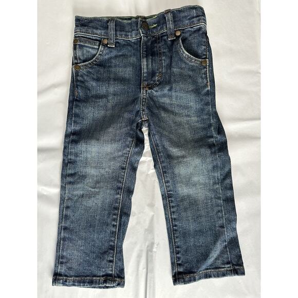 Wrangler Retro Toddler Boy's Size 3T Slim Straight Leg Adjustable Waist Jeans - Picture 1 of 6
